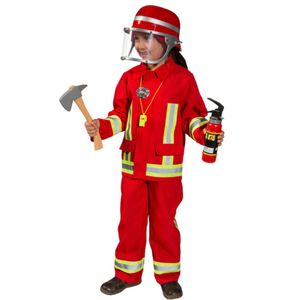 Feuerwehr Kostüm Tim Uniform rot für Kinder, Größe:116