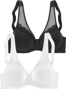 PETITE FLEUR Minimizer-BH weiß+schwarz Größe 90 E PETITE FLEUR Minimizer-BH weiß+schwarz Größe 90 E