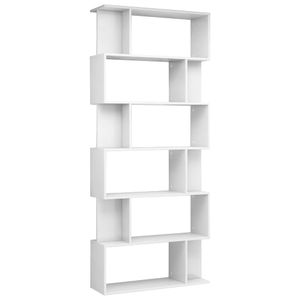 vidaXL Bücherregal/Raumteiler Hochglanz-Weiß 80x24x192 cm