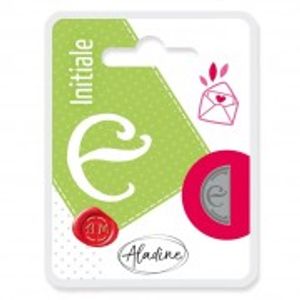Aladine Siegel Stempel Doppelseitig 1,8x1cm halbkreis Hochzeit BuchstabeE