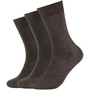 3er Pack camano Comfort Baumwoll Socken Uni 8999 - dark brown 47-49