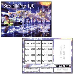 200 Abstreichkarten Verzehrkarten Wertmarken Guthabenkarten 10 Euro Bezahlkarten 200VA10