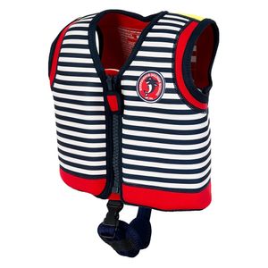 Konfidence Jacket Kinder Schwimmweste Schwimmhilfe Neopren Hamptons Navy Stripe mit abnehmbaren Sicherheitsgurt 6-7 Jahre