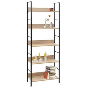 vidaXL Bücherregal 5 Regalböden Eiche 60x27,6x158,5 cm Holzwerkstoff