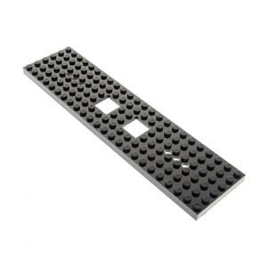 1x Lego Bau Platte schwarz 6x24 Quadrat Ausschnitte Zug Lok Eisenbahn 92340