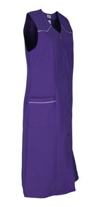 Damenkittel ohne Arm Kochschürze Kittel Schürze Knopfkittel einfarbig Hauskleid, Größe:42, Farbe:lila