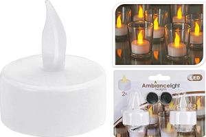 LED Teelicht Ø4cm weiß 2er Satz