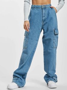 DEF - Damen Cargo Loose Fit Jeans - LIGHT BLUE DENIM - L