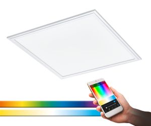 EGLO connect LED Panel Salobrena-C, Deckenlampe, LED Deckenleuchte, Fernbedienung, Lichtfarbe einstellbar (warmweiß – kaltweiß), RGB, dimmbar, 45 cm