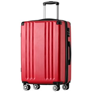 Cestovný kufor na kolieskach Fortuna Lai Trolley Hard Shell so zámkom TSA a otočnými kolieskami M-37,5x22,5x56,5 cm, červený
