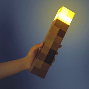 Taschenlampe - 3D Pixel „Minecraft“ Spiel, 28cm Batteriebetriebene LED Nachtlicht Wandmontage / Handheld LED Beleuchtung für Kinderzimmer, Spielzimmer