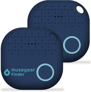musegear® Schlüsselfinder mit Bluetooth App aus Deutschland I Maximaler Datenschutz I dunkelblau 2er Pack I Schlüssel finden