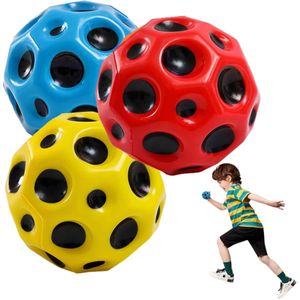 3PCS Space Ball Super High Bouncing Bounciest Lightweight Foam Ball Easy To Grip And Catcher Sport Training Ball Astro Jump Ball, Blau+Gelb+Rot