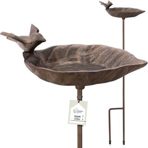 WILDLIFE HOME Vogeltränke stehend auf Stab mit Erdspieß I Kleine Vogeltränke Garten, Balkon I Vogelbad frostsicher aus Gusseisen, Wassertränke für Vögel, Wildvögel WILDLIFE HOME Vogeltränke stehend auf Stab mit Erdspieß I Kleine Vogeltränke Garten, Balkon I Vogelbad frostsicher aus Gusseisen, Wassertränke für Vögel, Wildvögel