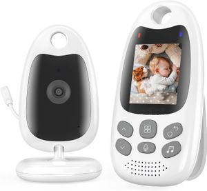 Babyphone mit Kamera, Tragbares 2,4 Ghz Nachtsicht-Video-Babyfon Vox-Funktion und Intelligentes Standby Temperatursensor Gegensprechanlage Schlaflieder
