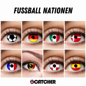 Farbige Flaggen Kontaktlinsen verschiedene Nationen Italien