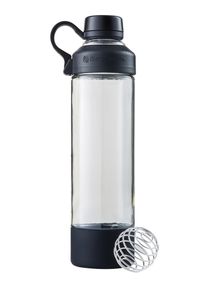 BlenderBottle Mantra Glas Trinkflasche, mit Trinköffnung aus Glas und BlenderBall, geeignet als Yogaflasche, Wasserflasche und Protein Shaker, BPA frei, skaliert bis 530ml, 600ml - Schwarz