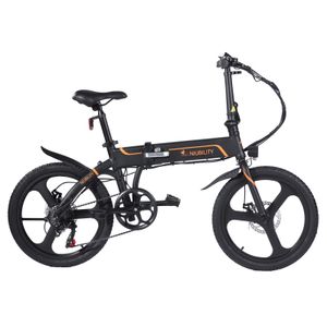 NIUBILITY B20 20 Zoll E-bike klapprad , 36V 10,4Ah Elektrofahrrad Citybike Mountainbike , 25km/h, bis 120kg , Shimano 6 Gang-Schaltung , Weiß