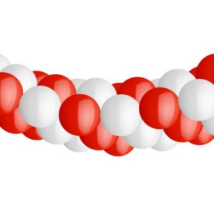 Luftballongirlande rot-weiß