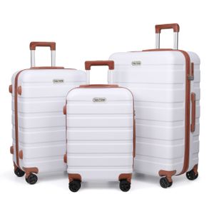 Mofut Kofferset 3tlg, M-L-XL, Trolley Koffer Reisekofferset, Gepäck Rollkoffer 4 Rollen, ABS-Hartschale, Teleskopgriff,  TSA