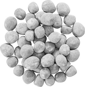 SucceBuy 30 kusov keramických kamienkov, dekoratívne kamienky do krbu, sivé, 5,1-7,6 cm