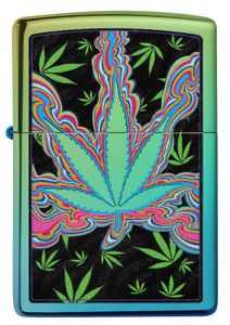 ZIPPO - Cannabis Design - Weed Irisierend Multi Color Bunt Leaf Blatt Sturmfeuerzeug nachfüllbar Benzin 60006237