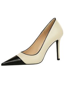 Damen High Heel Pumps Leichte Kleidungsschuhe Spitze Zehen Stiletto Absätze Formal Schuhe Beige,Größe:EU 38