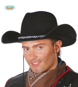 Cowboyhut schwarz Filz-Hut Kostüm-Zubehör für Erwachsene
