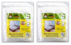 2er Set XXL Moskitonetz Bettvorhang Mückenschutz fürs Bett Fliegennetz Betthimmel Insektennetz Mückennetz Fliegengitter Vorhang