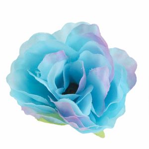 4 Deko-Rosen Textilblüte Rosen-Blüte Ø 4cm, Rosenblüte, Teerose, Farbwahl, Farbe:hellblau