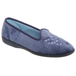 Sleepers Nieta dámske papuče / papuče s výšivkou DF524 (41 EUR) (Blueberry)