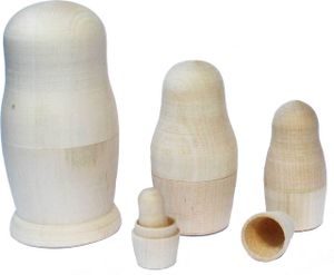 Matroschka unbemalt Babuschka Rohling Holz 5 Figuren 11cm
