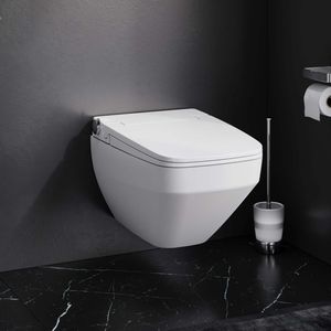 Hänge Wand-WC Spülrandlos mit TouchReel elektronischem E-Sitz, Sitzheizung und Beleuchtung AM.PM, Weiss