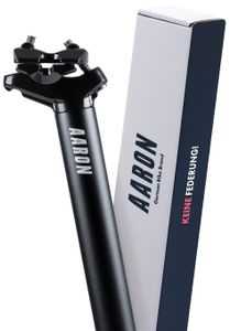AARON Post Starre Sattelstütze mit 30,9 mm Durchmesser - Aluminium Sattelrohr mit 350 mm Länge - Stütze für Cityrad, Trekkingrad, Tourenrad und Mountainbike mit Skala in schwarz