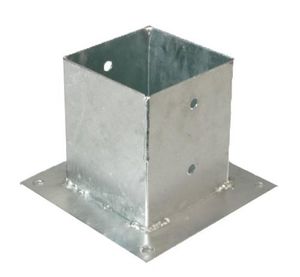 Pfostenhülse für Pfosten 14x14 cm Aufschraubhülse mit Bodenplatte
