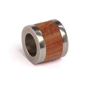 Firestone Beads Edelstahlperle Nr. 22 Holz/Silber Lochgröße 7 mm als Bartperle und für DIY-Schmuck