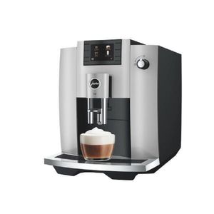 JURA E6 Platin (ECS) Kaffeevollautomat (OneTouch, Platin, TFT-Farbdisplay, 280 g Bohnenbehälter, 1,9 l Wassertank, App-Steuerung)