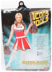 Smiffys, Damen Cheerleader Kostüm, Kleid und Pompons, Größe: S, 40065
