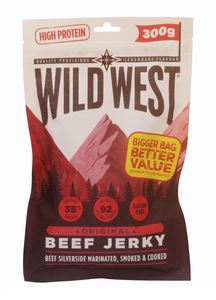 Wild West Beef Jerky Original Jerk Protein Fitness Snack 300g XXL Pack