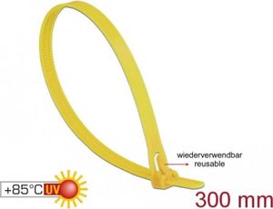PASOW Wiederverwendbare Kabelbinder – 20,3 Cm, Gelb, 50 Stück – Zum Ordnen Von Kabeln & Mehr
