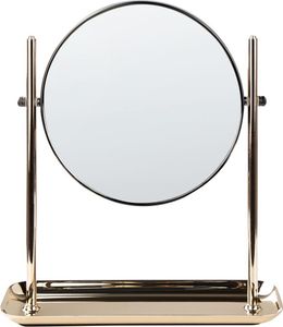 BELIANI Kosmetikspiegel in Gold aus Eisen ø 20 cm Doppelseitig mit Vergrößerungsspiegel Tischspiegel Schminkspiegel für Konsolentisch Schminktisch