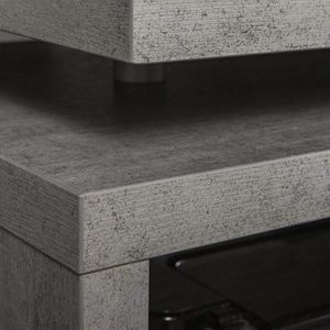 Eck-Schreibtisch - Weiß - Betondekor - 170 x 140 cm - mit 3 Schubladen
