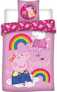 Świnka Peppa - Peppa Wutz - dwustronny komplet pościeli, 135x200 & 80x80