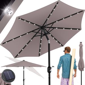KESSER® Sonnenschirm Balkonschirm LED Solar mit Kurbel Inkl. 2in1 Schutzhülle Transporttasche, Gartenschirm, Schirm für Balkon Garten & Terrasse verstellbar knickbar KESSER® Sonnenschirm Balkonschirm LED Solar mit Kurbel Inkl. 2in1 Schutzhülle Transporttasche, Gartenschirm, Schirm für Balkon Garten & Terrasse verstellbar knickbar