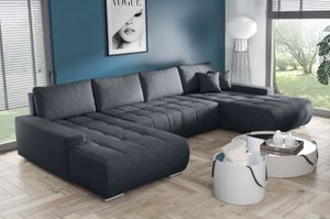 MEBLITO Ecksofa Big Sofa Eckcouch mit Schlaffunktion Bonari U Form Couch Sofagarnitur Aston