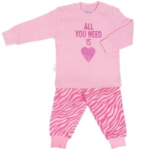 Frogs and Dogs - Pyjama - baby - Umstandsgeschenk - babyparty - All you need is - rosa Herz - Zebra print - Größe 80 (9-12M)