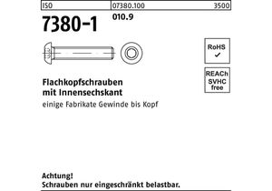 Flachkopfschraube ISO 7380-1 m.Innensechskant M 6 x 6 010.9