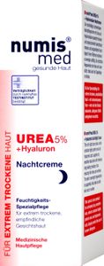 numis med Nachtcreme mit 5% Urea - Hautberuhigende Gesichtscreme für beanspruchte Gesichtshaut - Hautpflege 1x 50 ml