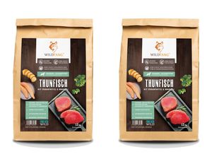 Wildfang Adult Premium Trockenfutter für Ausgewachsene Hunde mit 60% Thunfisch 2 x 6 kg, getreidefrei, glutenfrei, hypoallergen