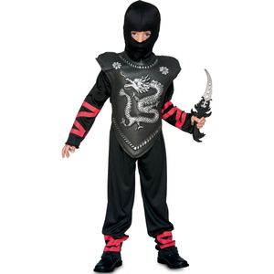 kostüm Ninja Jungen Polyester schwarz mt 7/9 Jahre